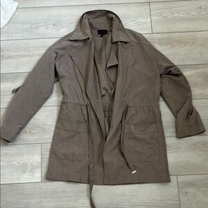 BE COOL Brown Trench Coat Lightweight Open Front